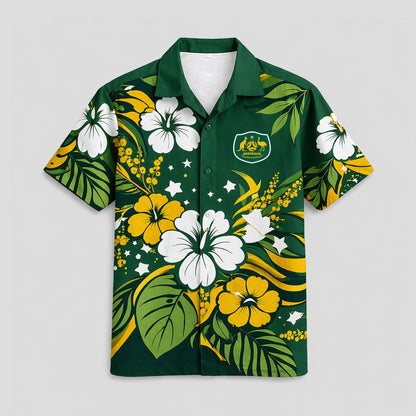 Australia World Cup 2026 Floral Hawaiian Shirt PVT02 DATND LBN 90526