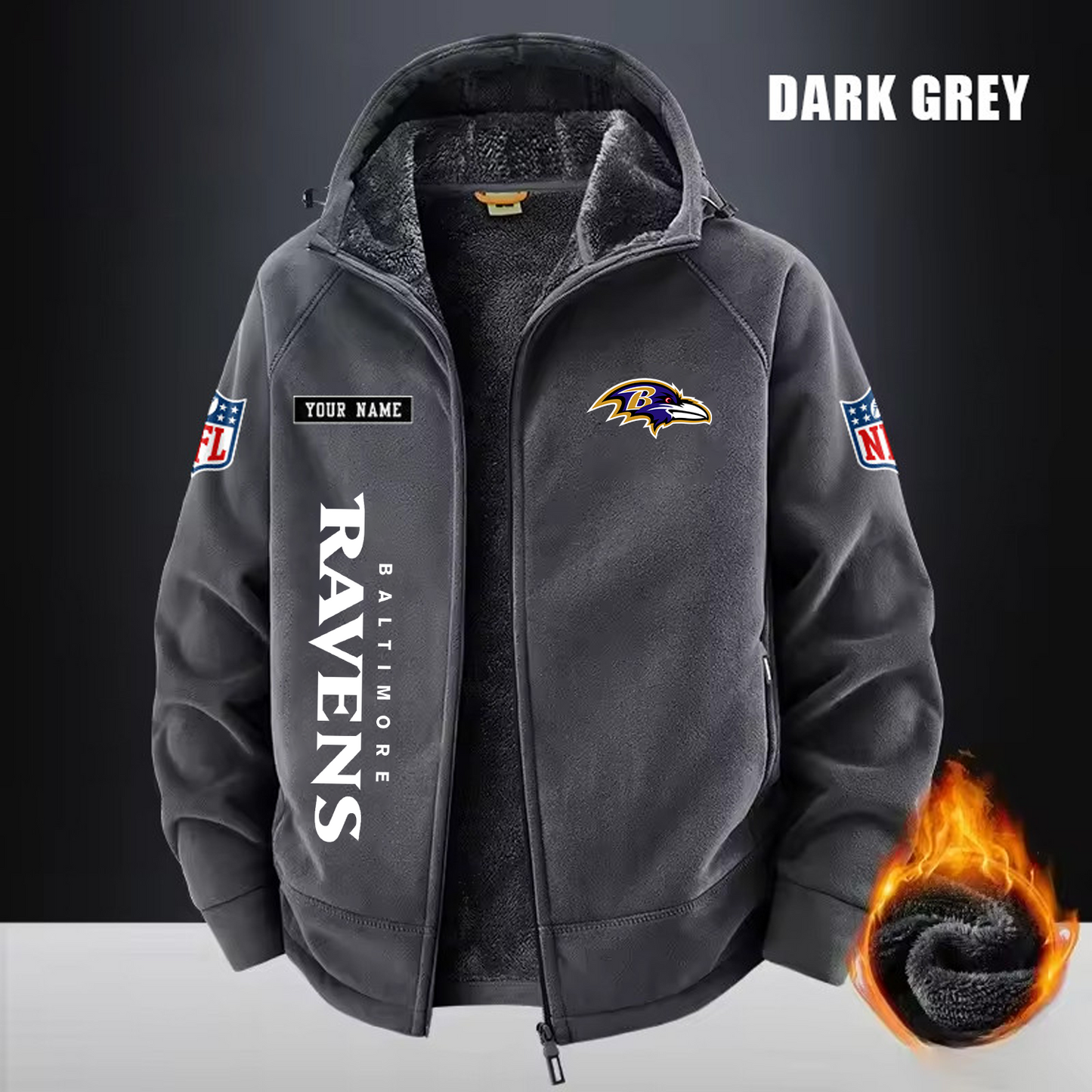 BAL x NFL 3D Half-zip Hoodie DATND TANTD