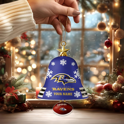 BAL x NFL Christmas Bell Ornament Custom Any Name DatND DVT