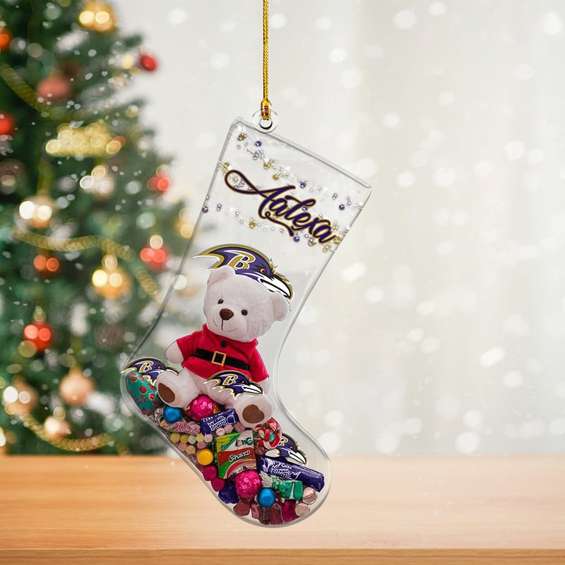 BAL x NFL Christmas Personalized Acrylic Ornament DatND DVT