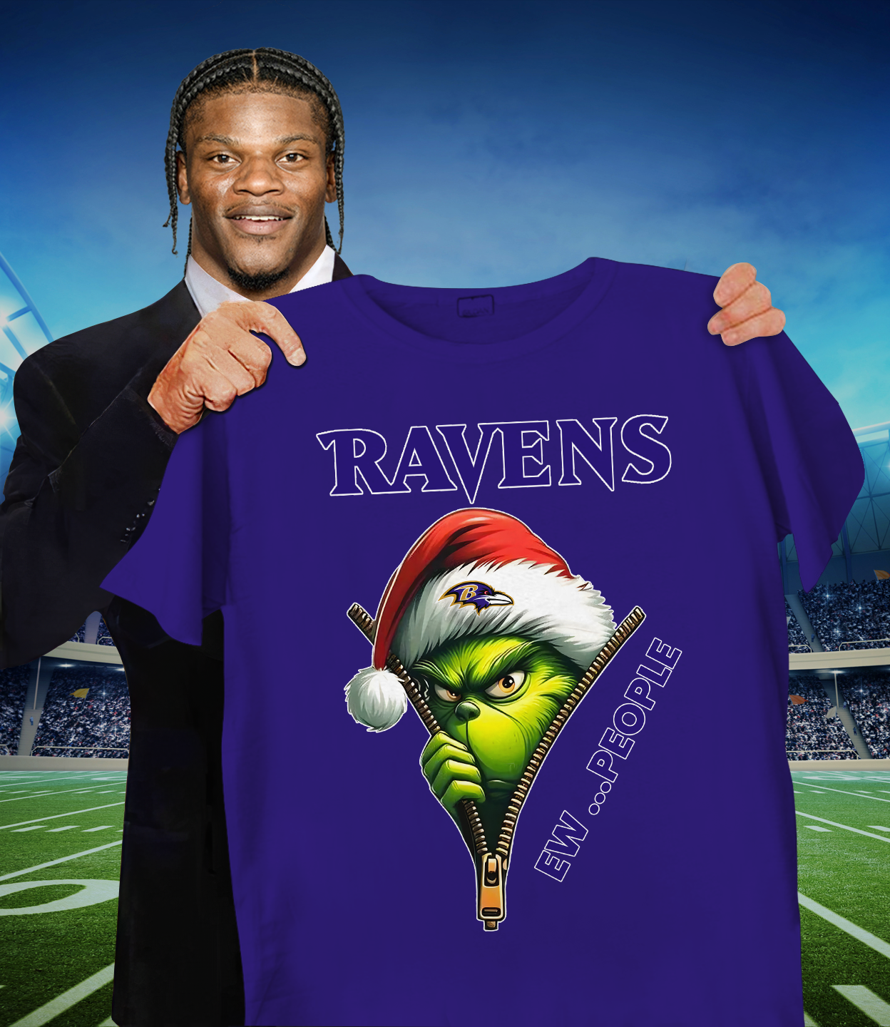 BAL x NFL Christmas T-Shirt DATND TANTD 151125