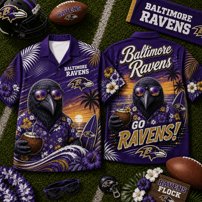 BAL x NFL Premium Beach Vibes Hawaiian Shirt