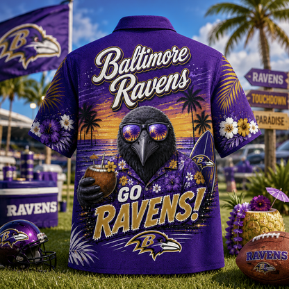 BAL x NFL Premium Beach Vibes Hawaiian Shirt