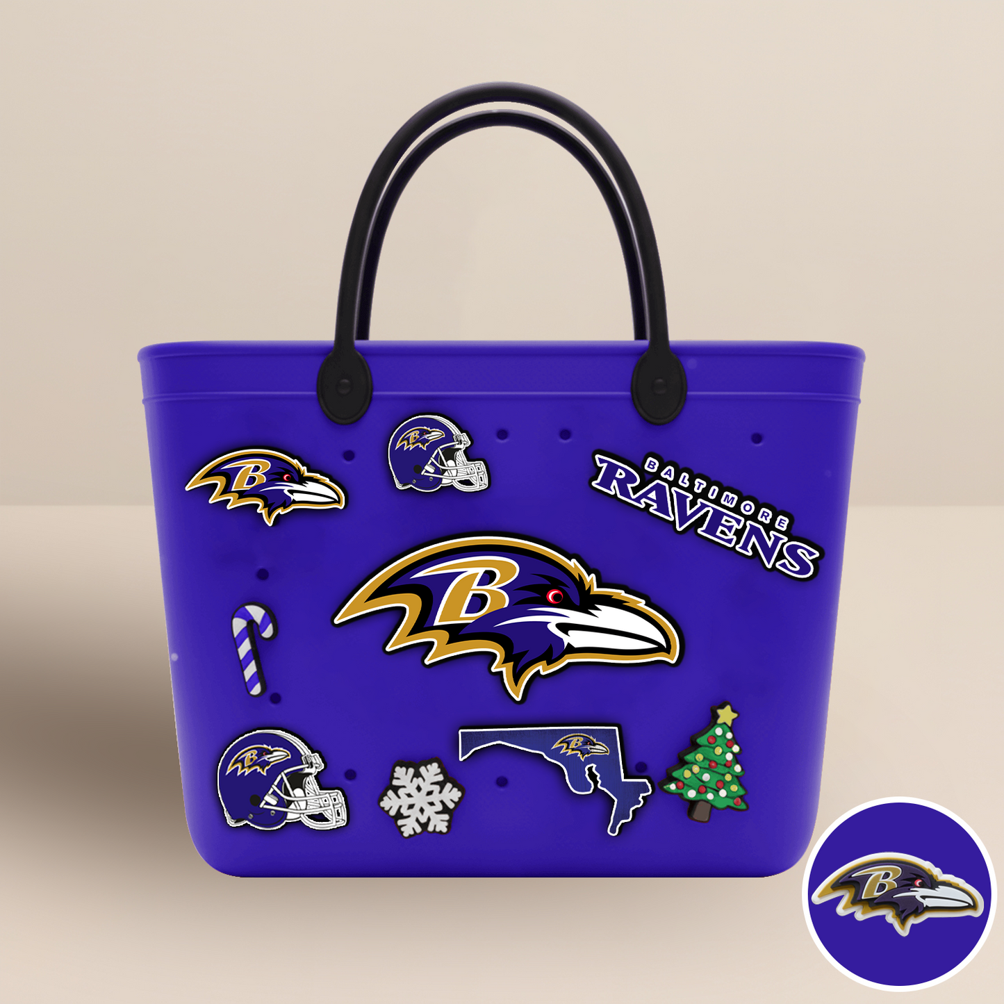 BAL x NFL Rubber Tote Bag with Team Charms DATND TANTD