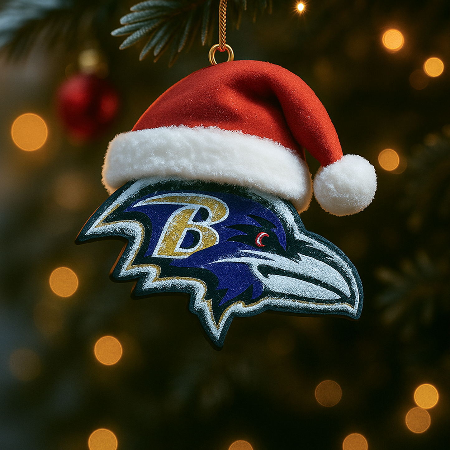 BAL x NFL Santa Hat Christmas Ornament 0811 DatND DVT