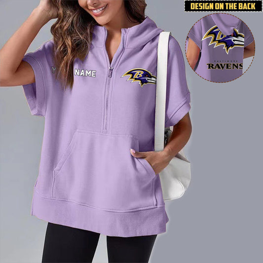 BAL x NFL Short Sleeve Zip Hoodie DATND TANTD