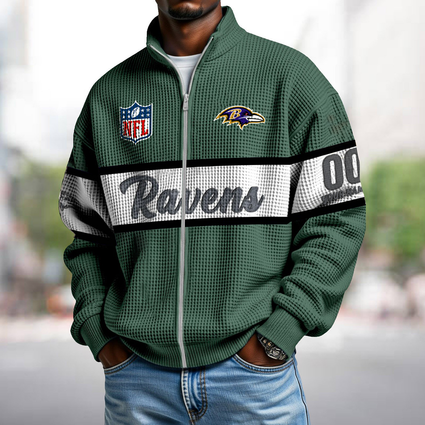 BAL x NFL Waffle Zip-Up Sweatshirt DATND TANTD