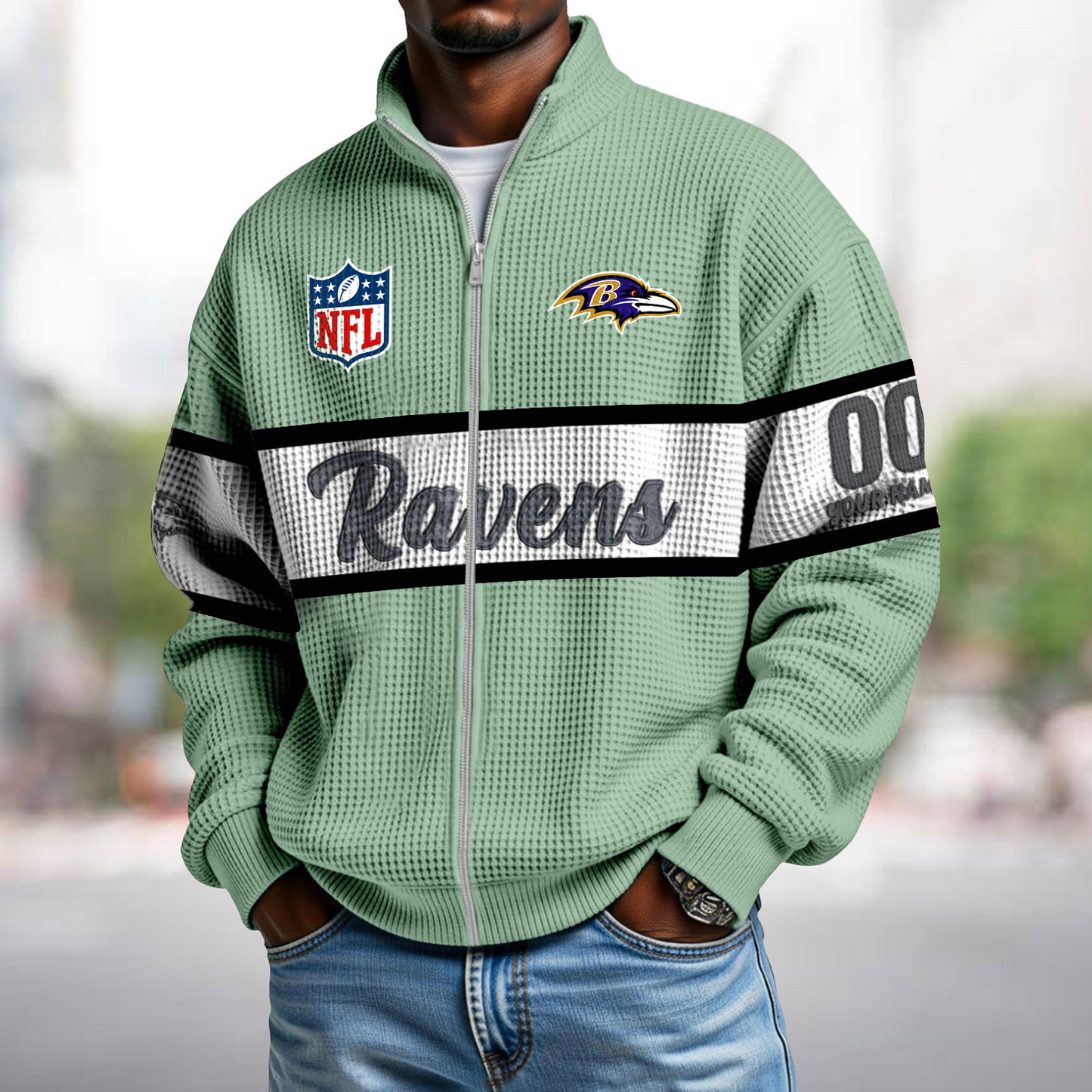 BAL x NFL Waffle Zip-Up Sweatshirt DATND TANTD