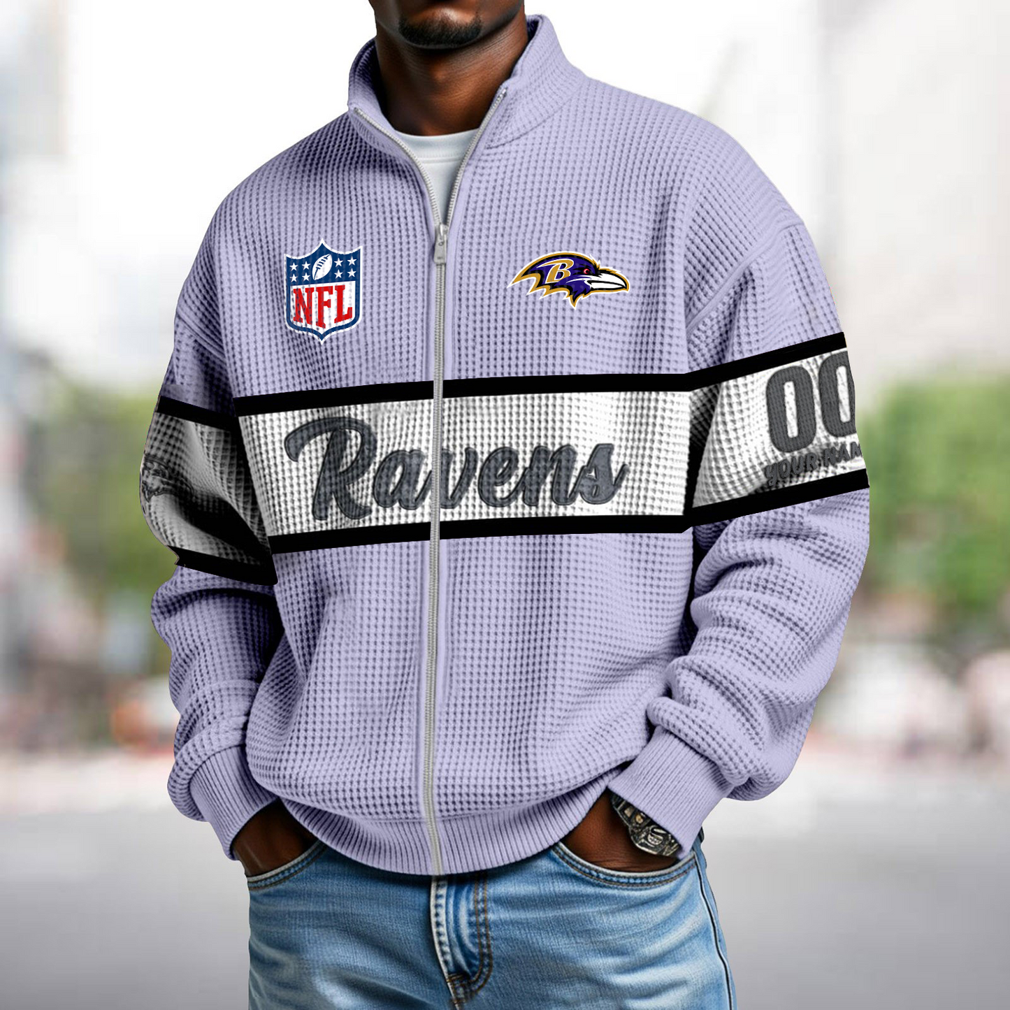 BAL x NFL Waffle Zip-Up Sweatshirt DATND TANTD