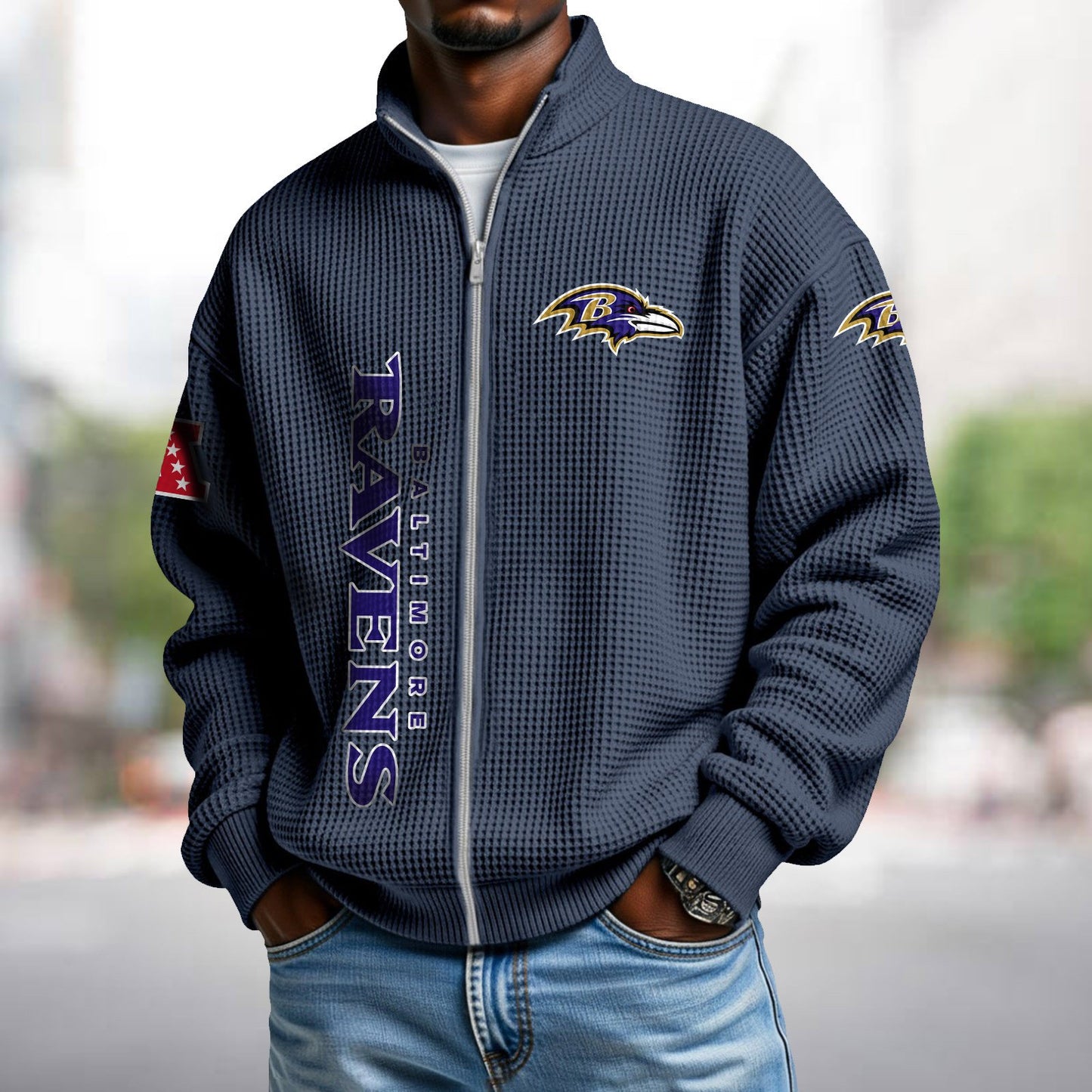 BAL x NFL Waffle Zip-Up Sweatshirt DATND TANTD
