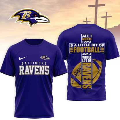 BAL x NFL Whole Lot of Football Christian Cross 3D Shirt