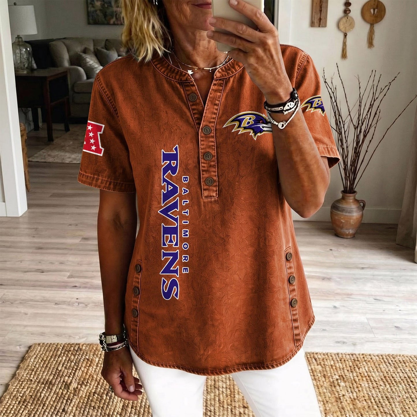 BAL x NFL Womenƒ??s Denim Casual Tops DATND LBN 190526
