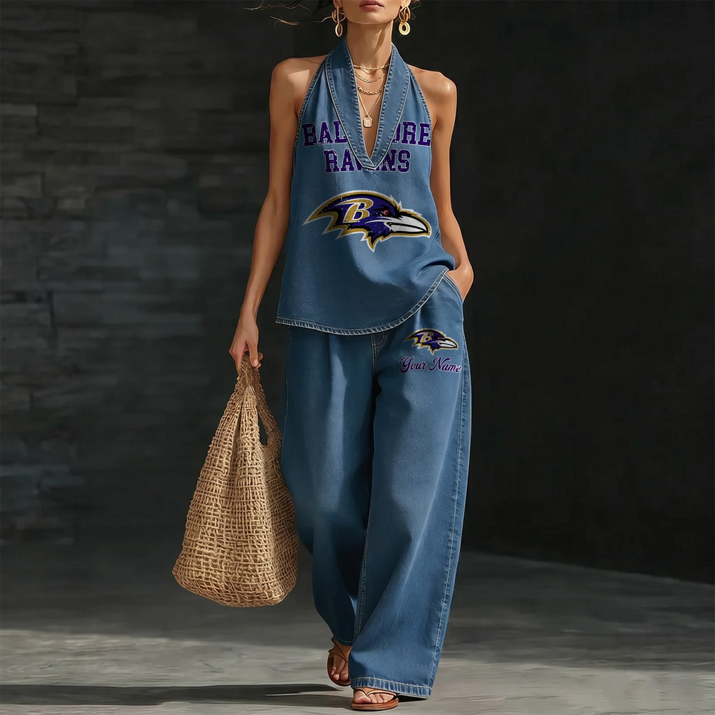 BAL x NFL Women's Vintage Washed Denim Suit DATND TANTD 030626