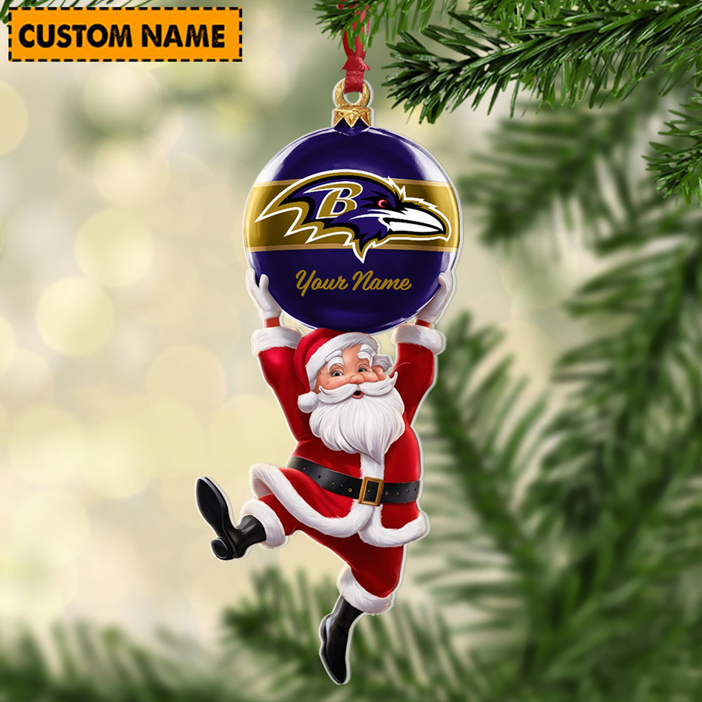 BAL x Personalized NFL Acrylic Ornament Christmas DATND TANTD