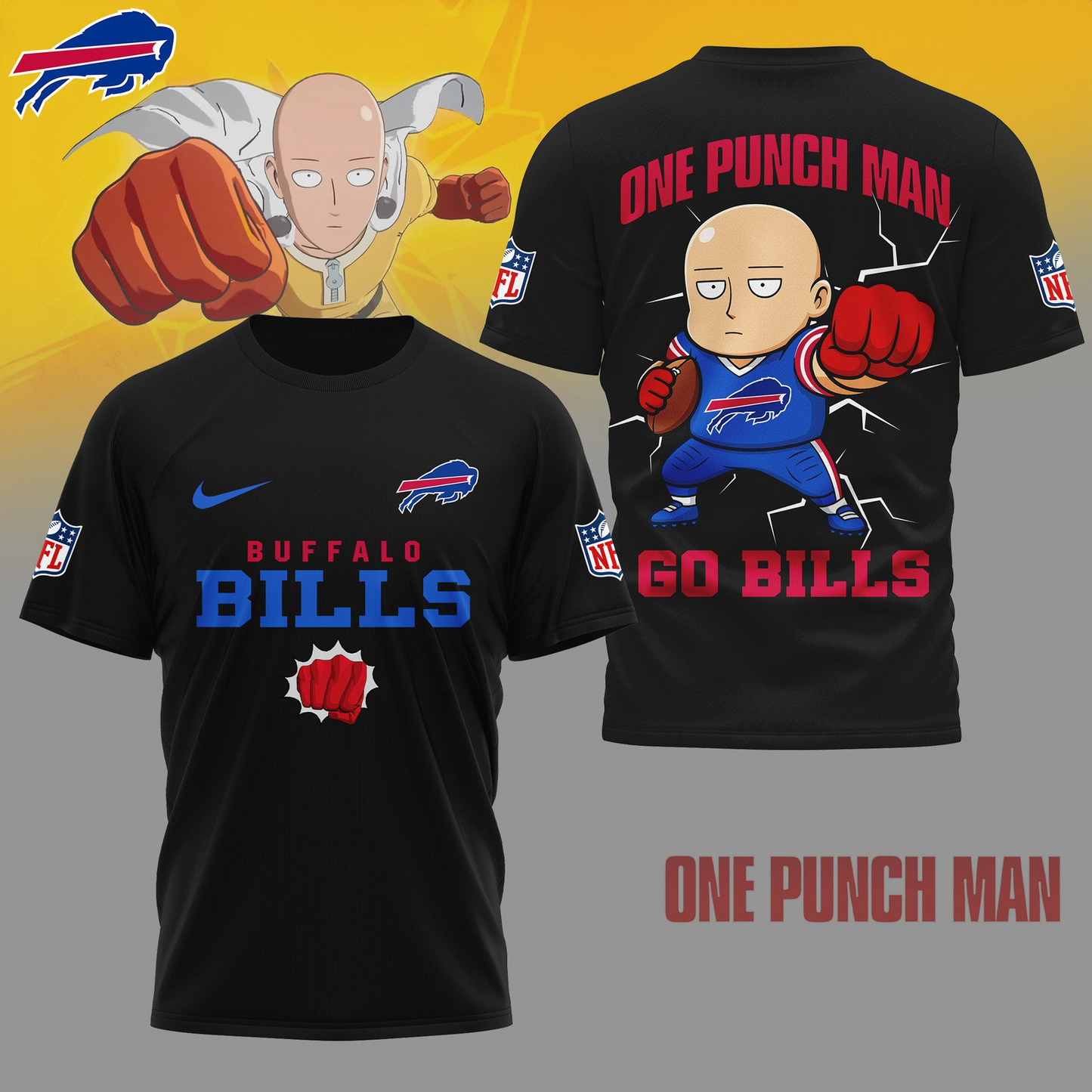 BB Premium NFL One Punch Man Fan 3D Shirt DDT NTL