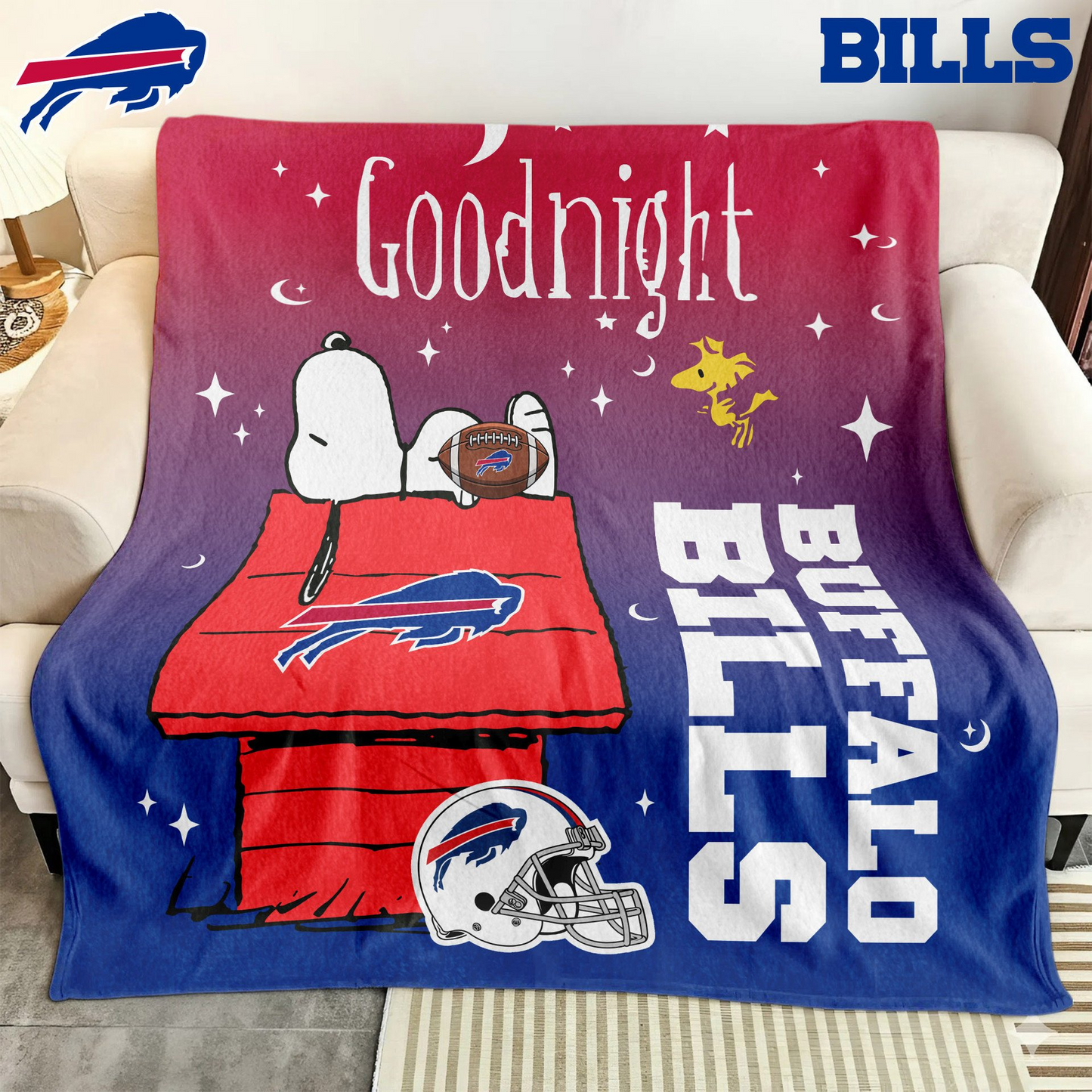 BB Premium NFL Snoopy Fan Blanket DDT NTL