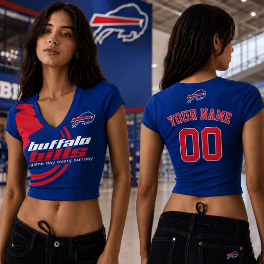BB x NFL Premium Women V-neck Croptop Personalized Gift For Fan