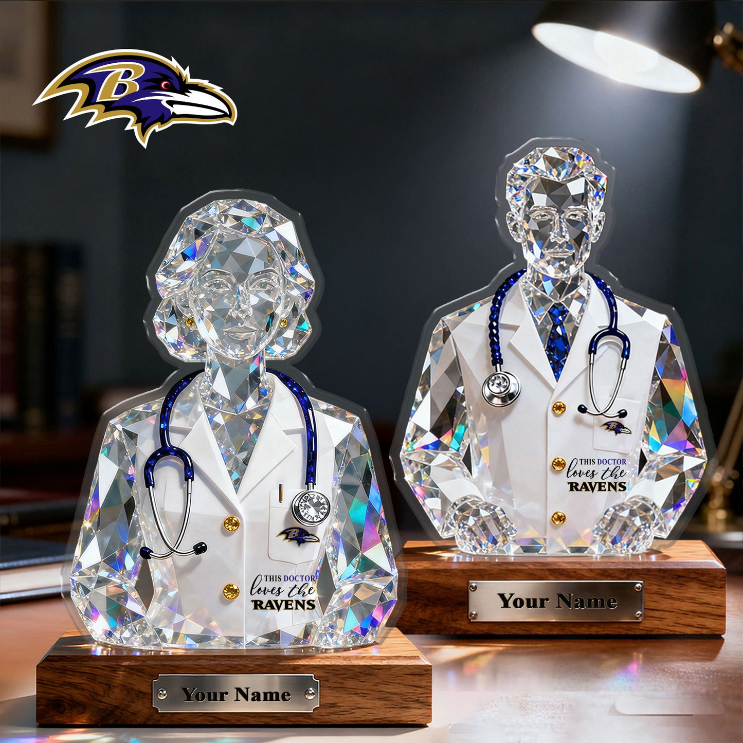 BR Premium NFL Doctor Crystal Style Desktop Ornament DDT 101125 HLPHUONG