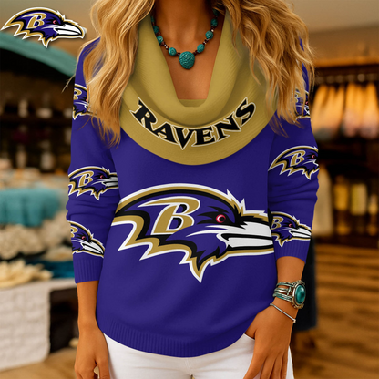 BR Premium NFL Fan Cowl Neck Sweater 3D Shirt DDT NTL