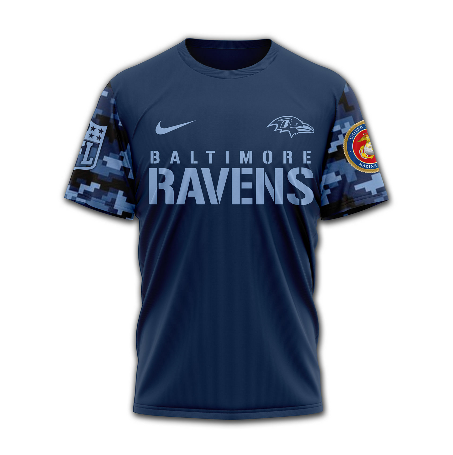 BR Premium NFL Navy Veteran Popeye 3D Shirt DDT CTND