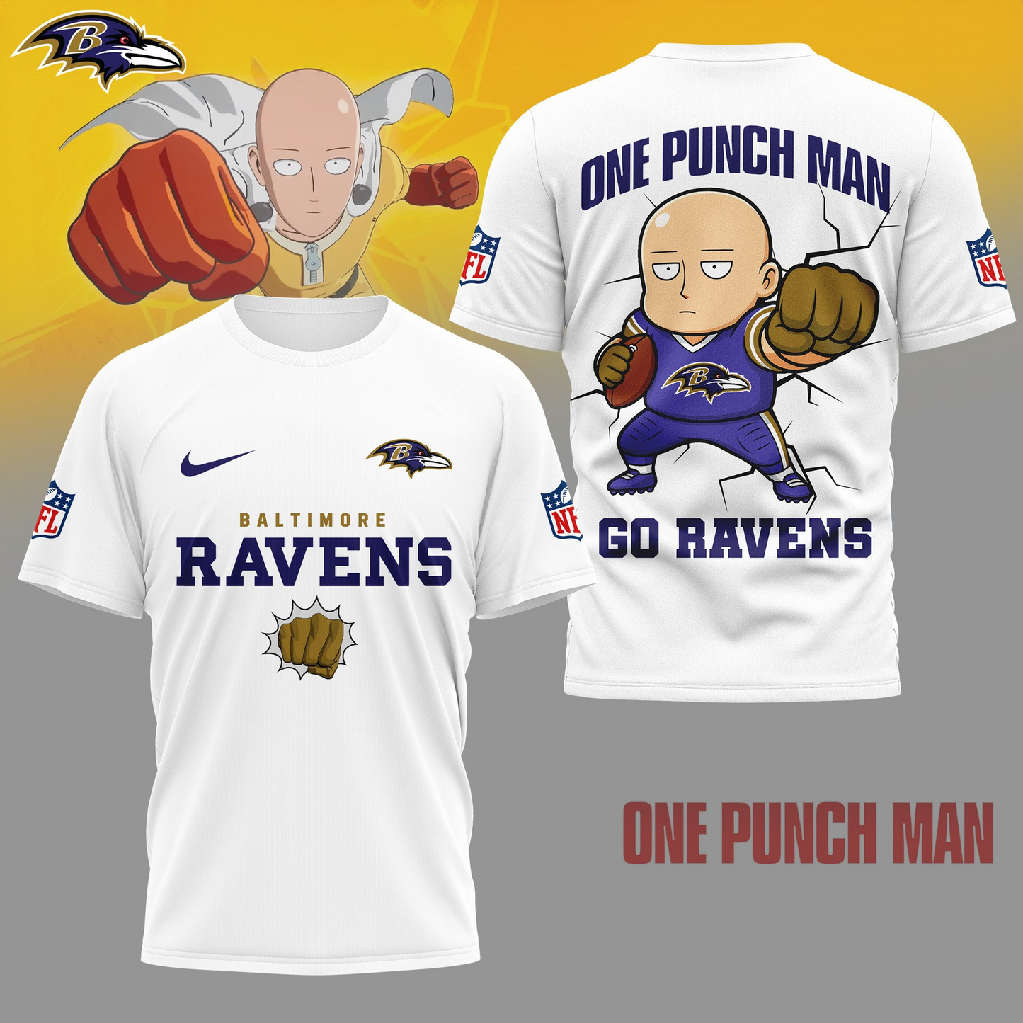 BR Premium NFL One Punch Man Fan 3D Shirt DDT NTL