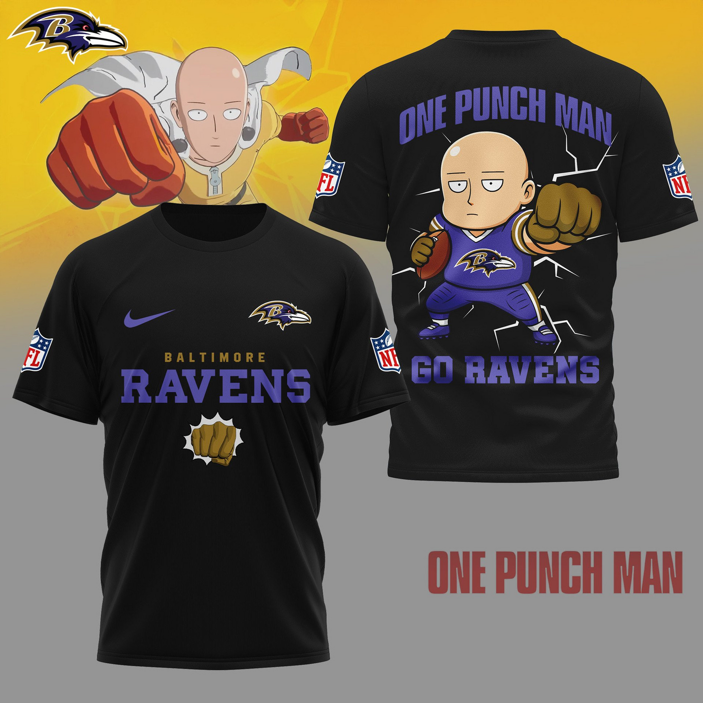 BR Premium NFL One Punch Man Fan 3D Shirt DDT NTL