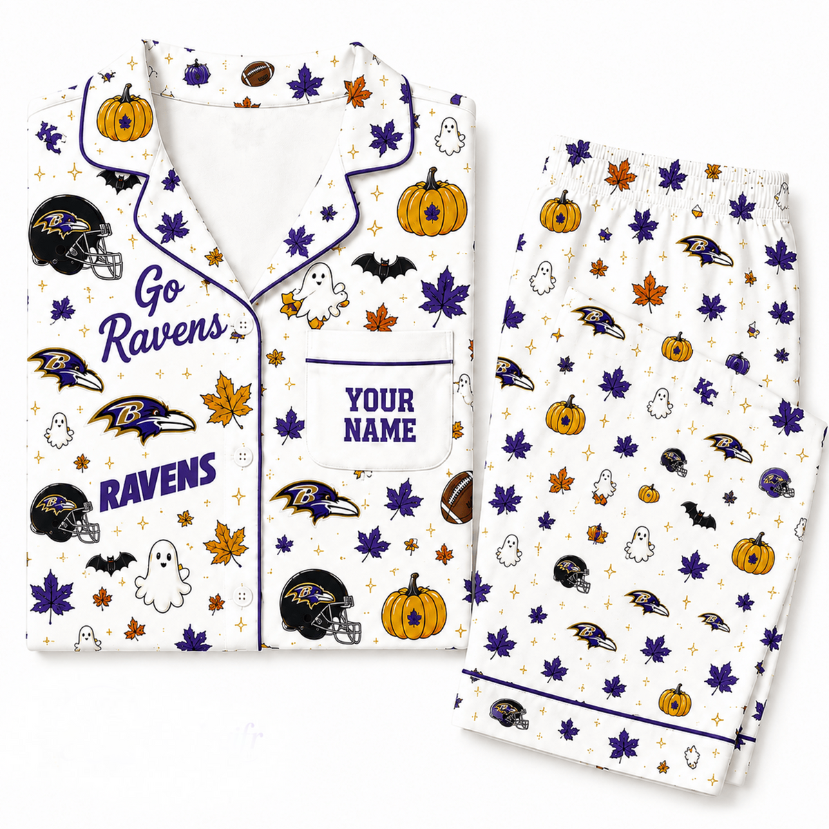 BR x NFL Halloween Personalized Set Long Pajamas