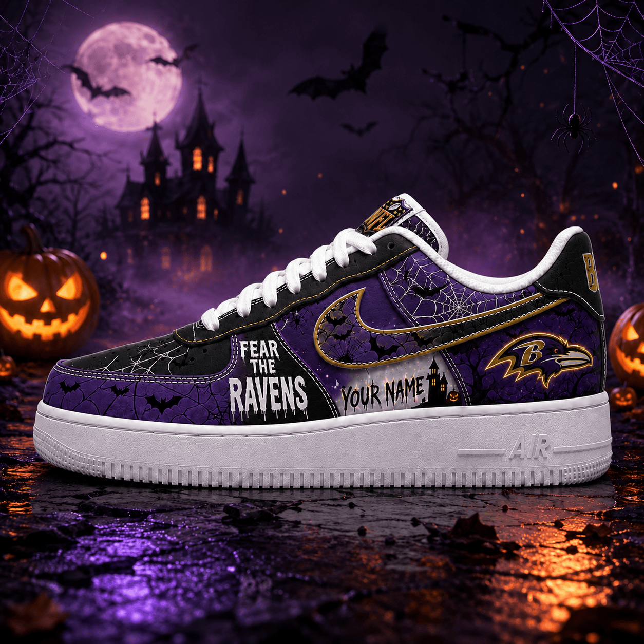 BR x Premium NFL Fear The Team Halloween AF1 Sneakers