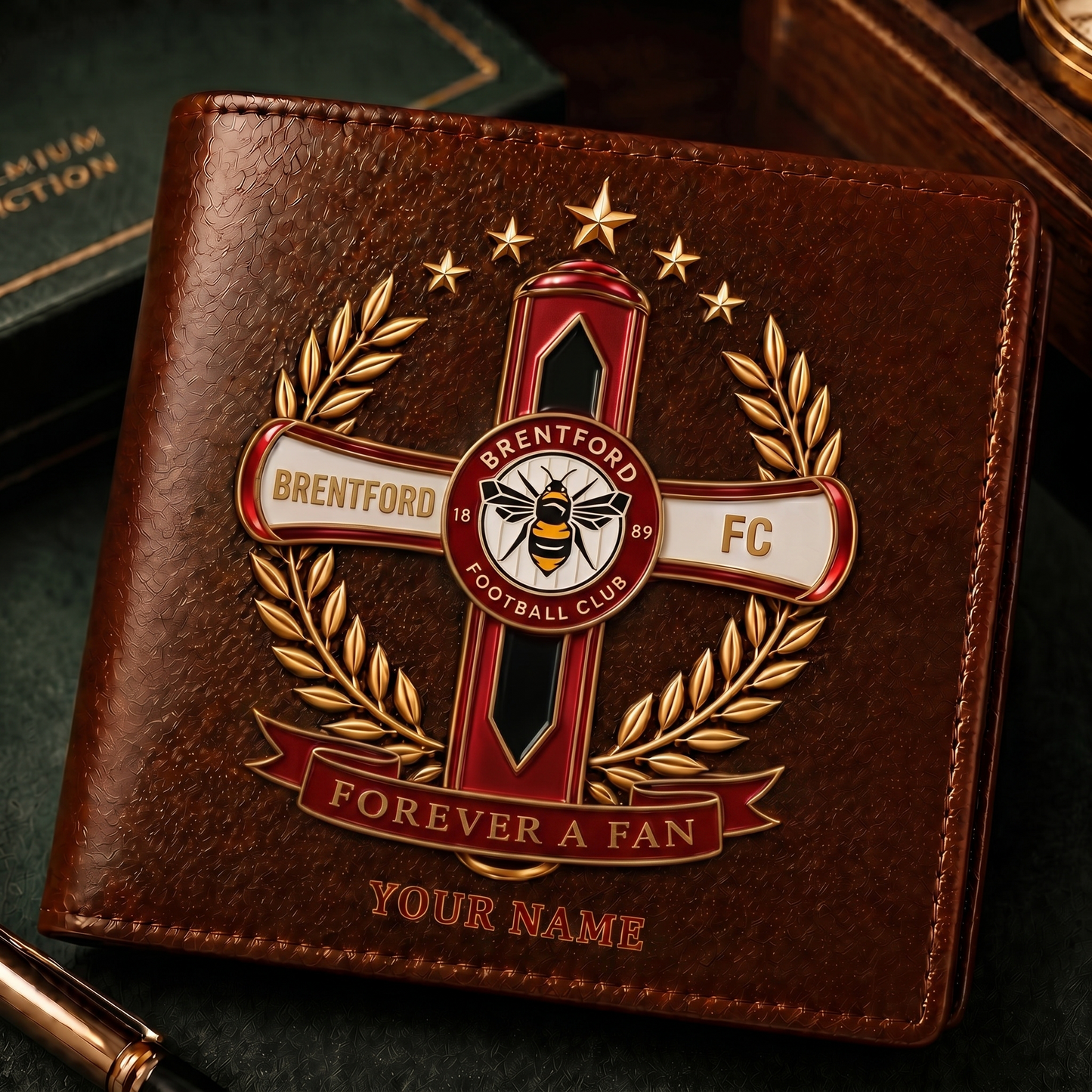 BRE x EPL Cross Men Leather Wallet Custom Any Name Gifts 230626