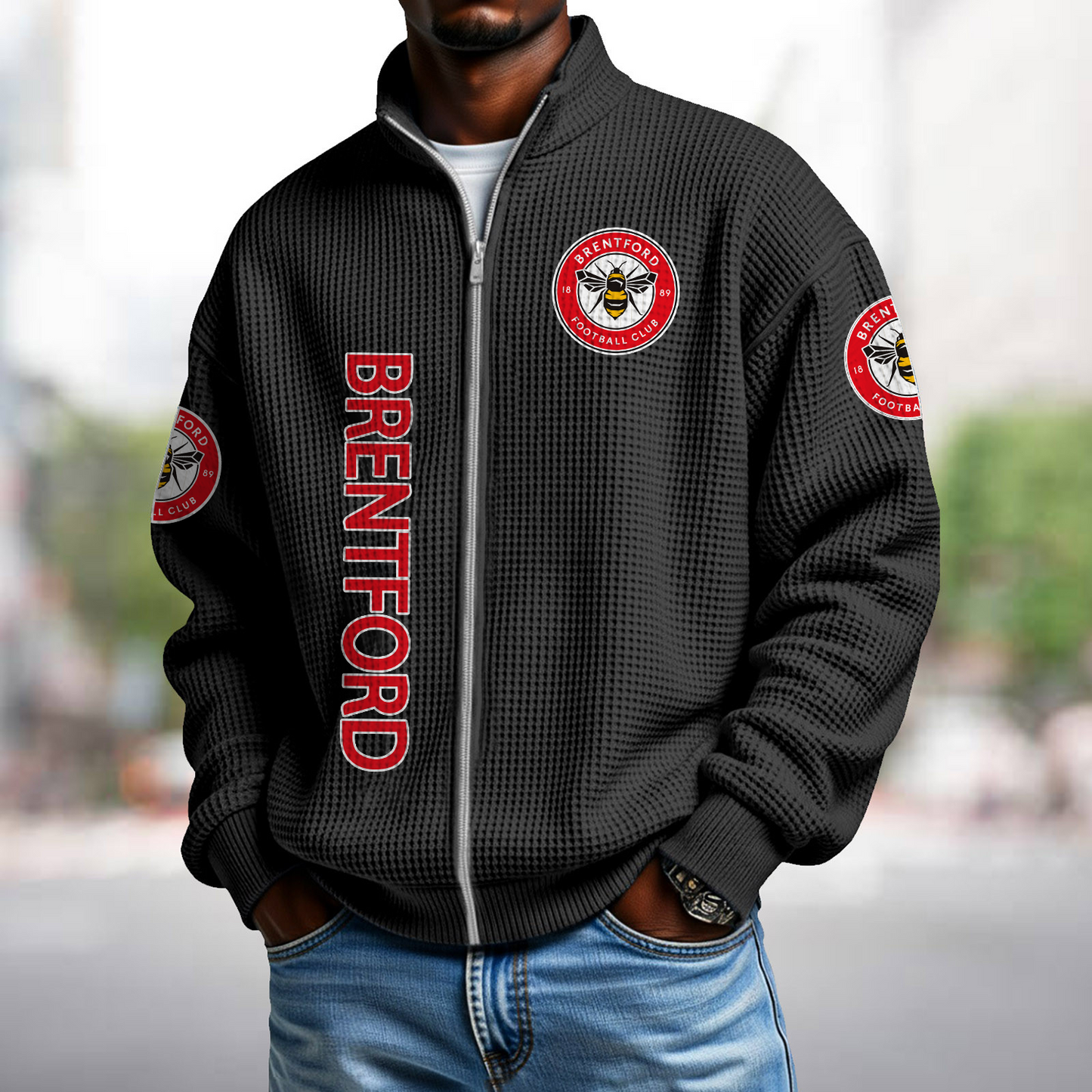 BRE x EPL Waffle Zip Up Sweatshirt 1911 DatND DVT