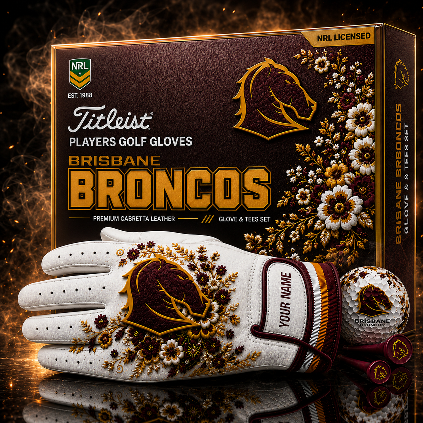 BRI X NRL LUXURY PLAYERS GOLF GLOVE GIFT SET  V2