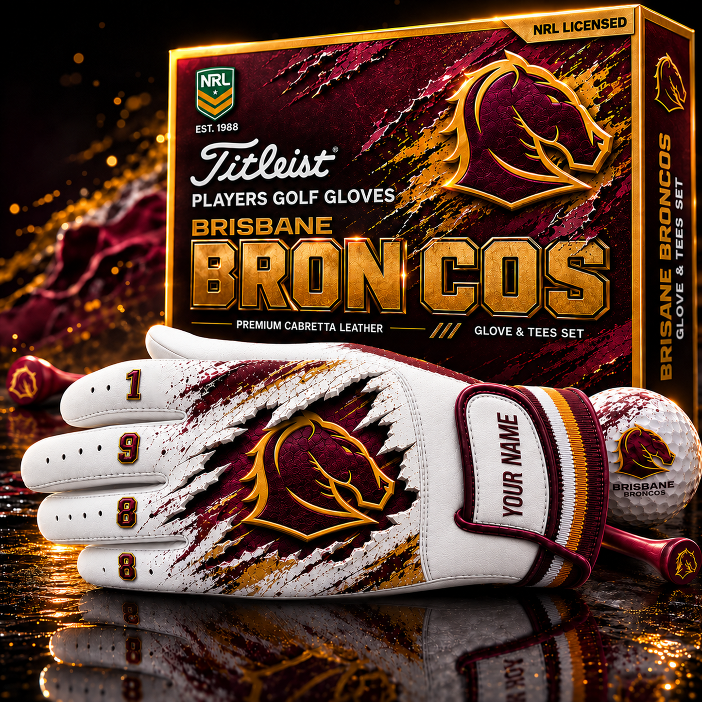 BRI LUXURY PERSONALIZED GOLF GLOVE SET LIMITED EDTION 2807 NAK NHT 2