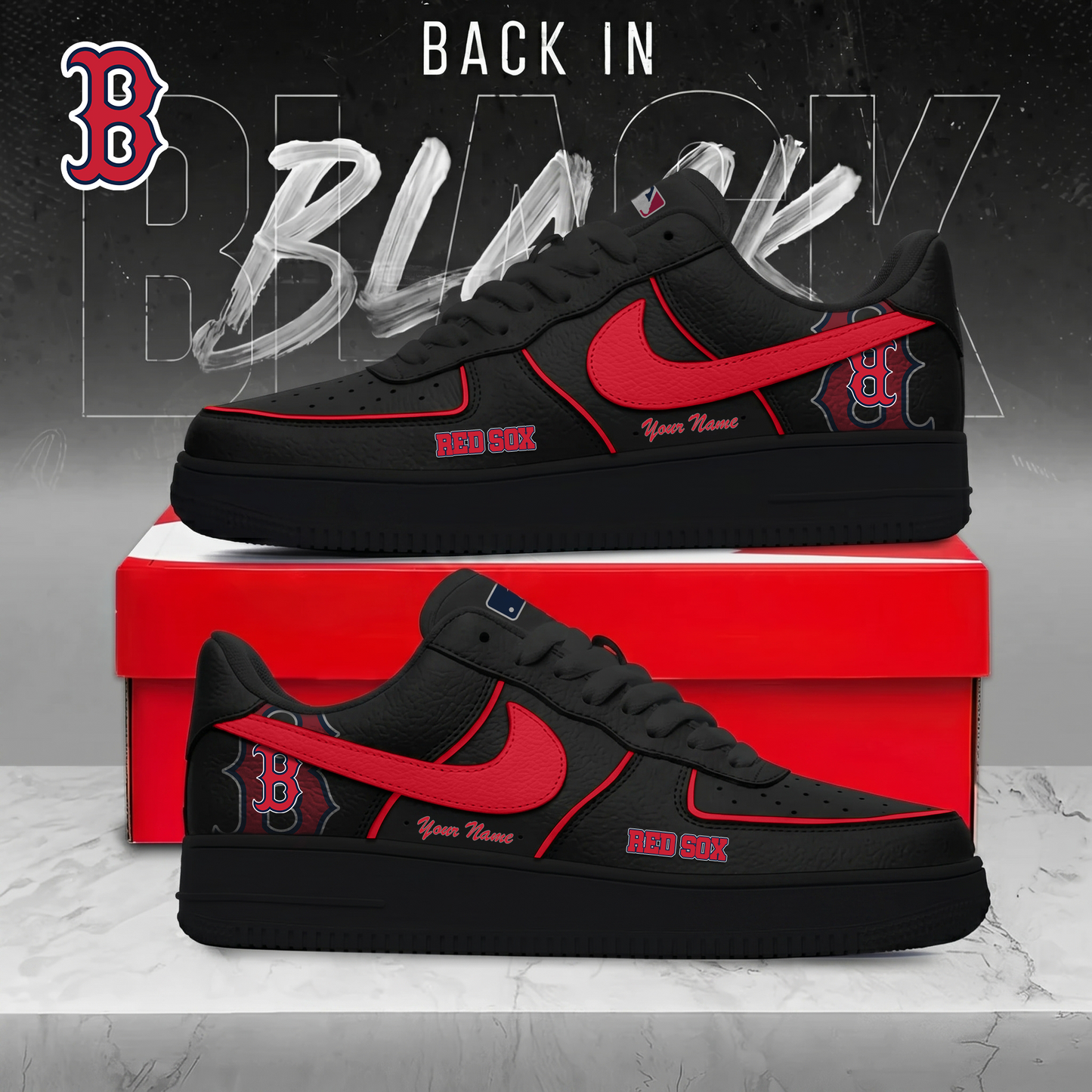 BRS x MLB Back In Black AF1 Sneakers 270626