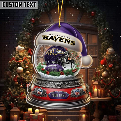 NFL Glass Snow Ball Helmet Football Ornament DDT CTND