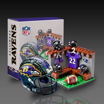 NFL Team Changing Room & Helmets Building Block Football Set DDT CTND