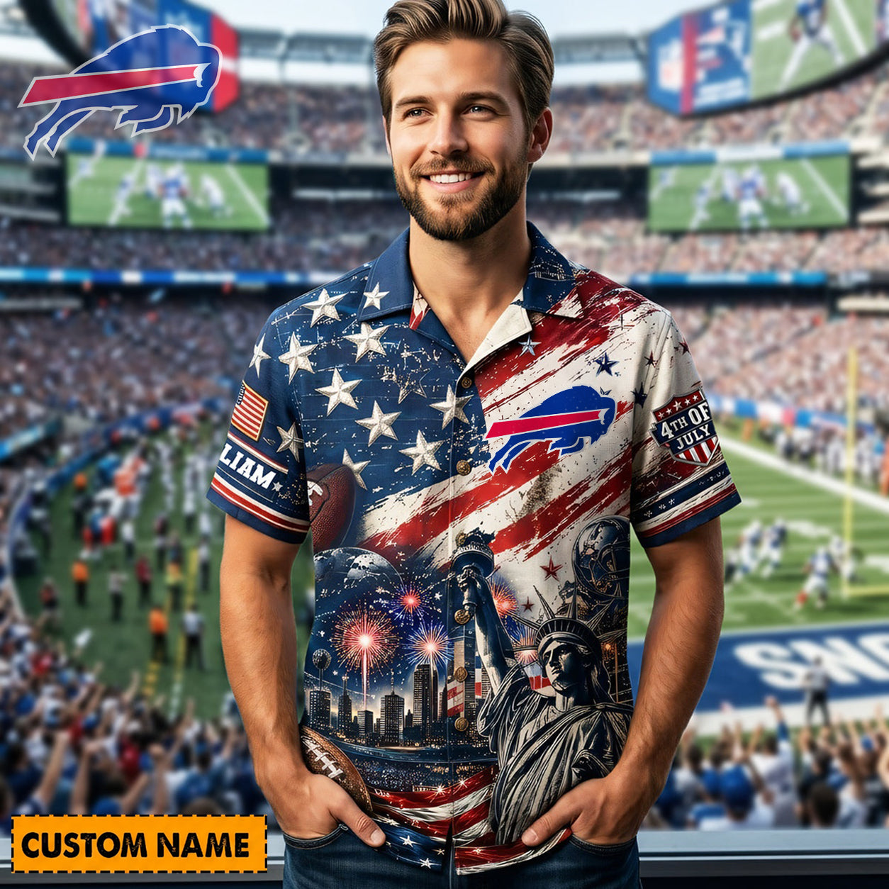 BUF X PREMIUM NFL Personalized Proud American Hawaiian Shirt 190626