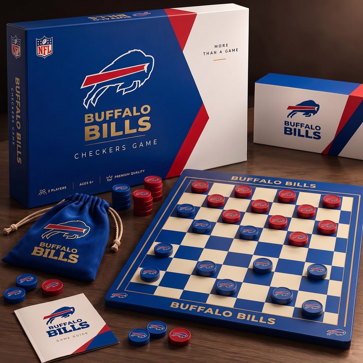 BUF X Premium NFL Sports Legends Classic Checkers Set