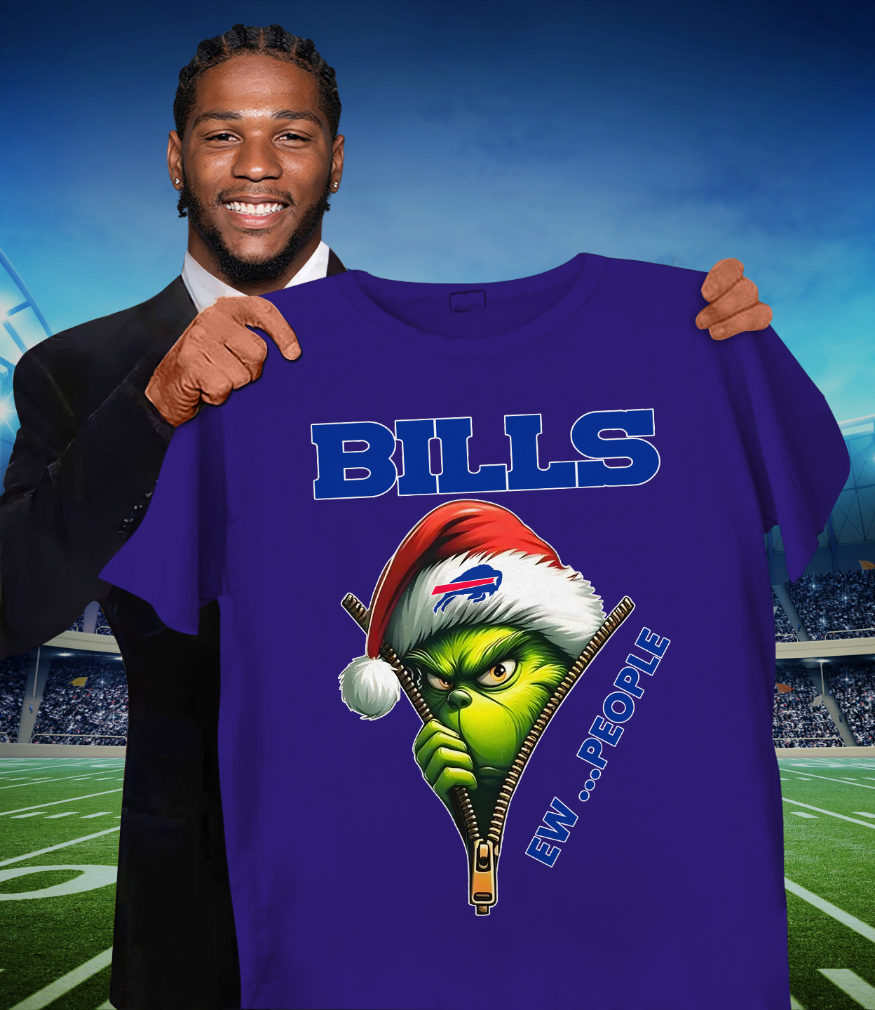 BUF x NFL Christmas T-Shirt DATND TANTD 151125