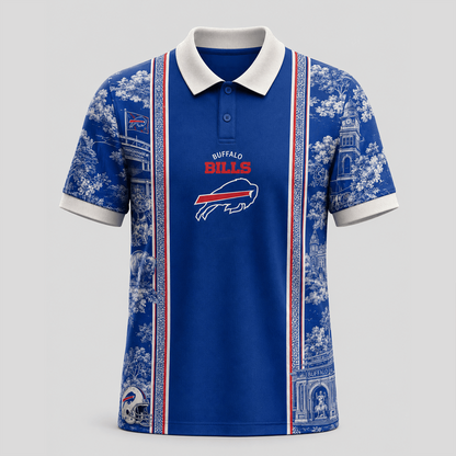 BUF x NFL Heritage Cityscape Polo Shirt for Loyal Fans