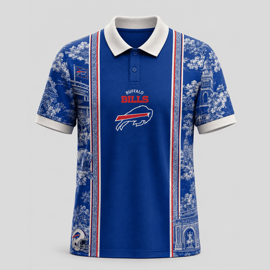 BUF x NFL Heritage Cityscape Polo Shirt for Loyal Fans