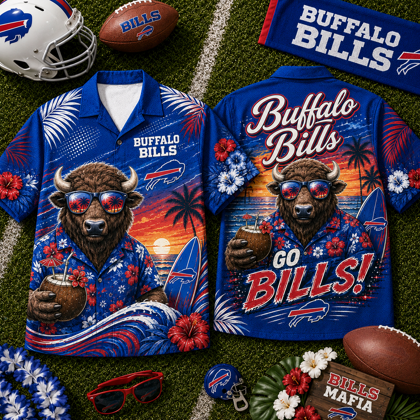BUF x NFL Premium Beach Vibes Hawaiian Shirt