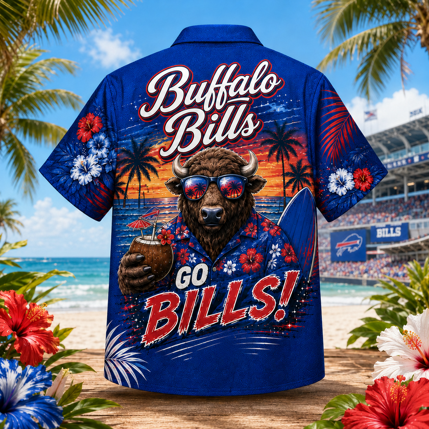 BUF x NFL Premium Beach Vibes Hawaiian Shirt