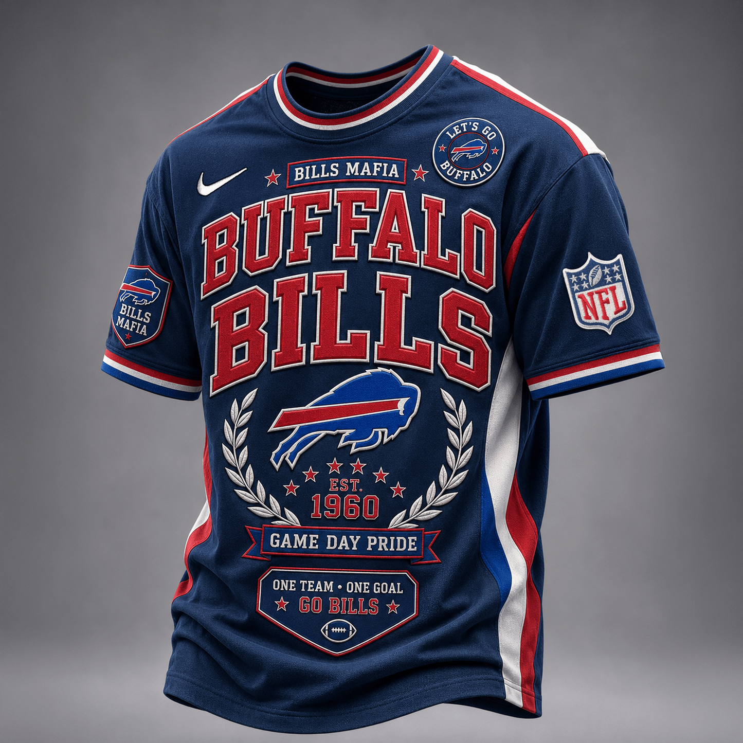 BUF x NFL Premium Classic Game Day Football T-Shirt