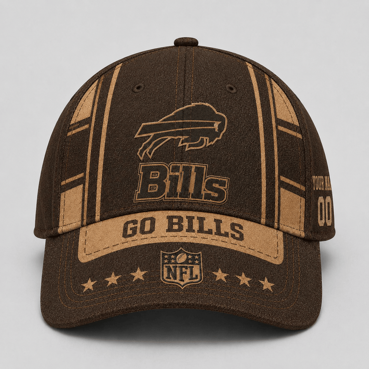 BUF x NFL Premium Vintage Leather Personalized Cap for Loyal Fans
