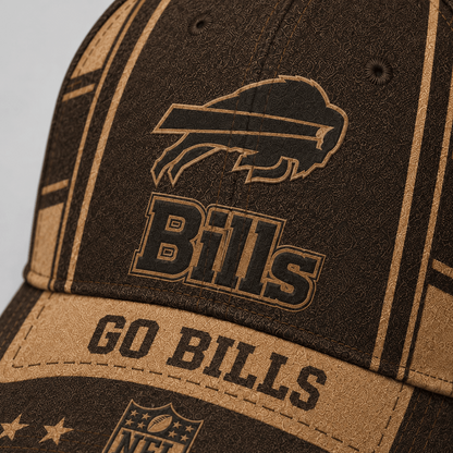 BUF x NFL Premium Vintage Leather Personalized Cap for Loyal Fans