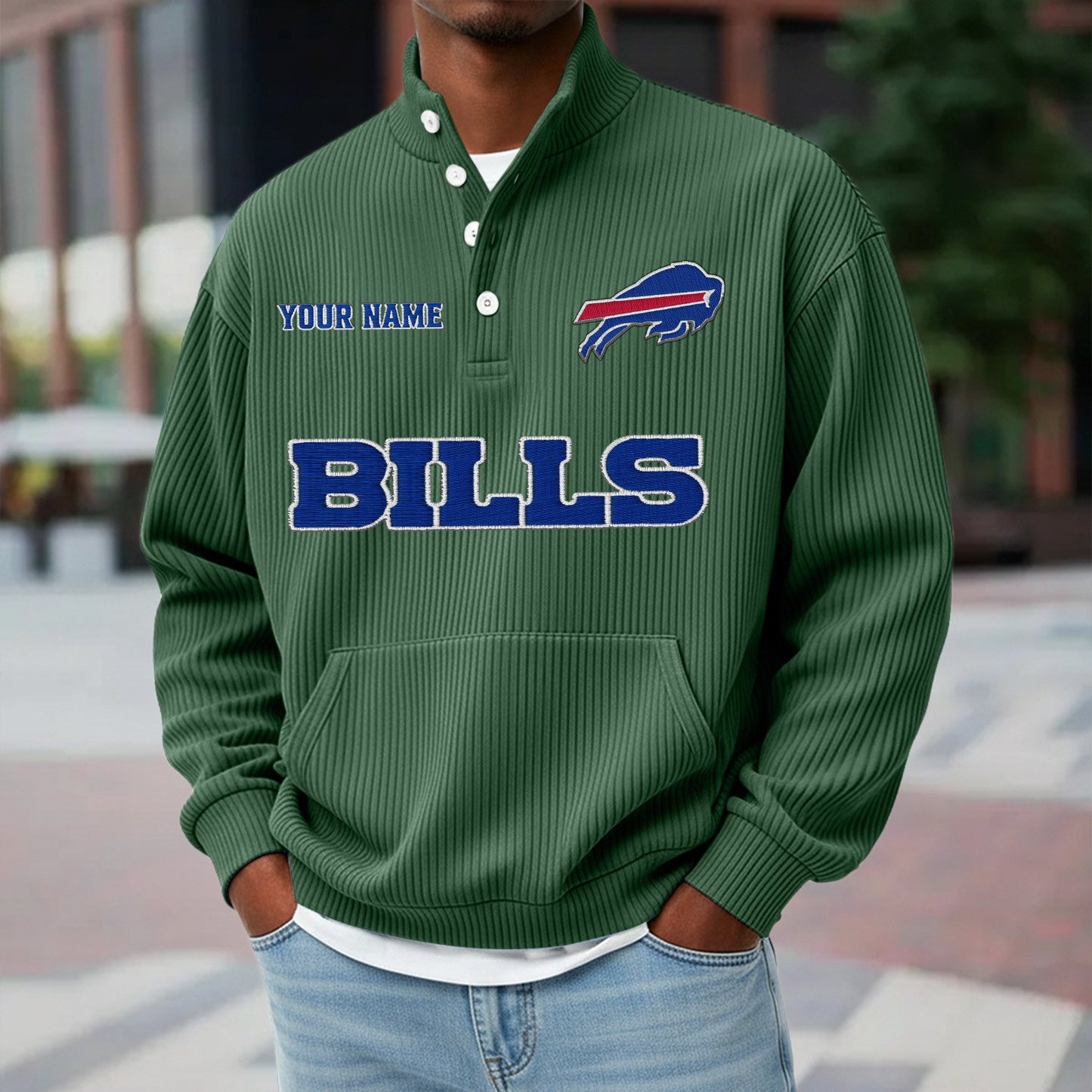 BUF x NFL Waffle High Neck Long Sleeved Sweatshirt DATND TANTD 221125