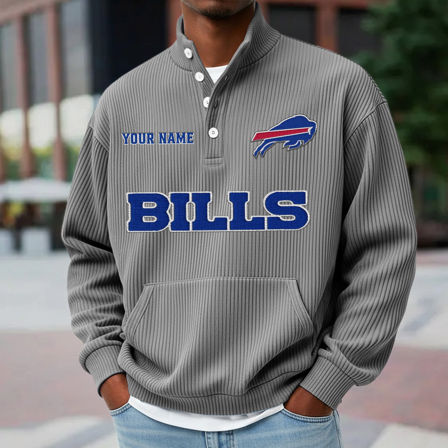BUF x NFL Waffle High Neck Long Sleeved Sweatshirt DATND TANTD 221125