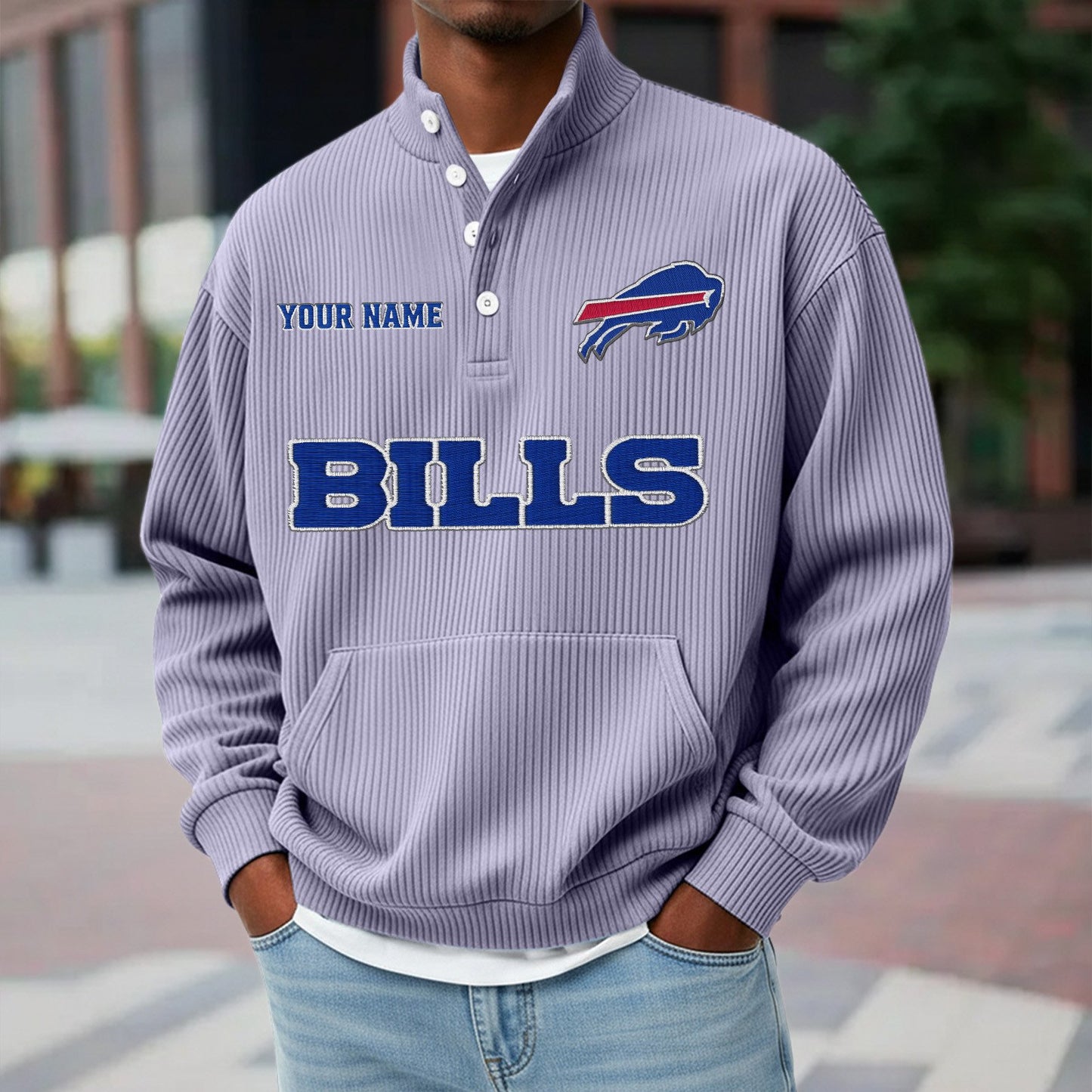 BUF x NFL Waffle High Neck Long Sleeved Sweatshirt DATND TANTD 221125