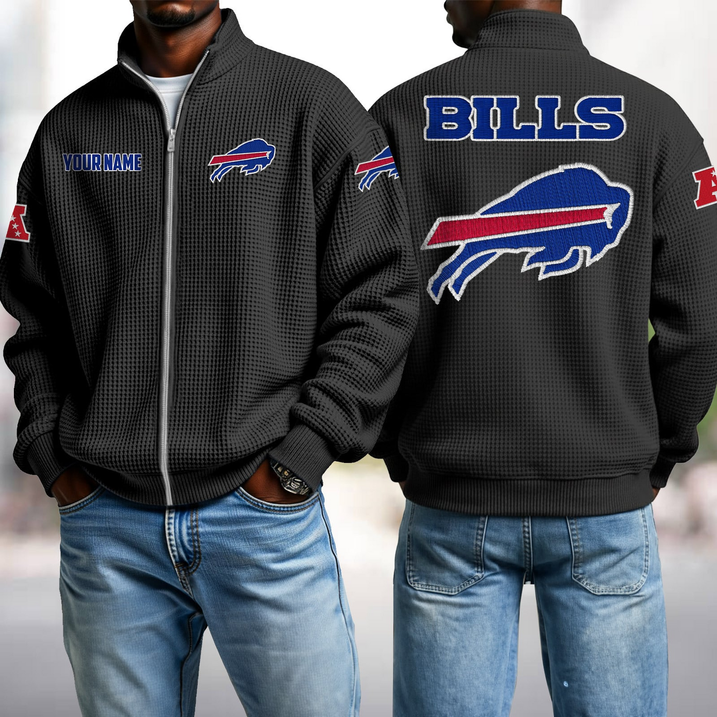 BUF x NFL Waffle Zip-Up Sweatshirt DatND DVT