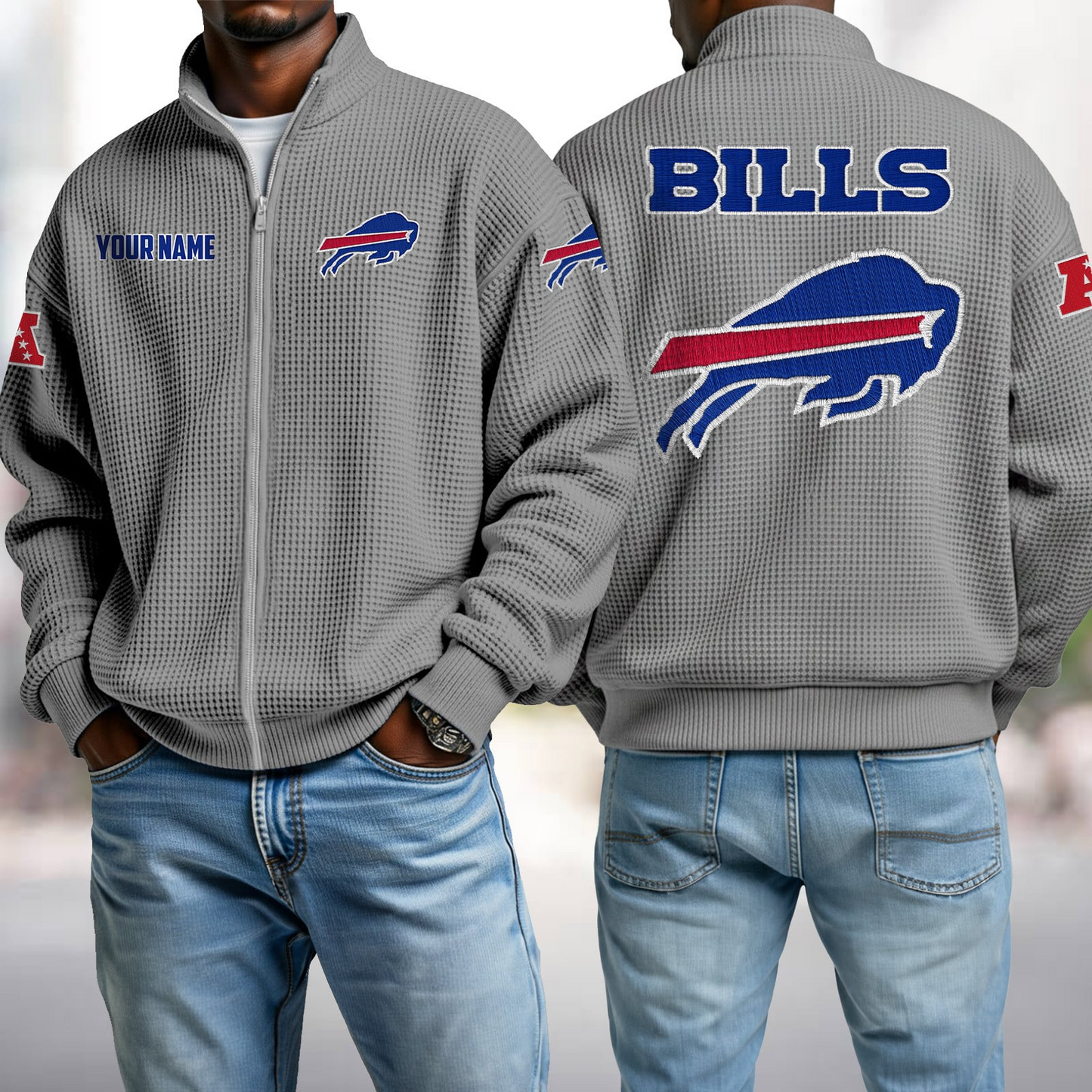 BUF x NFL Waffle Zip-Up Sweatshirt DatND DVT